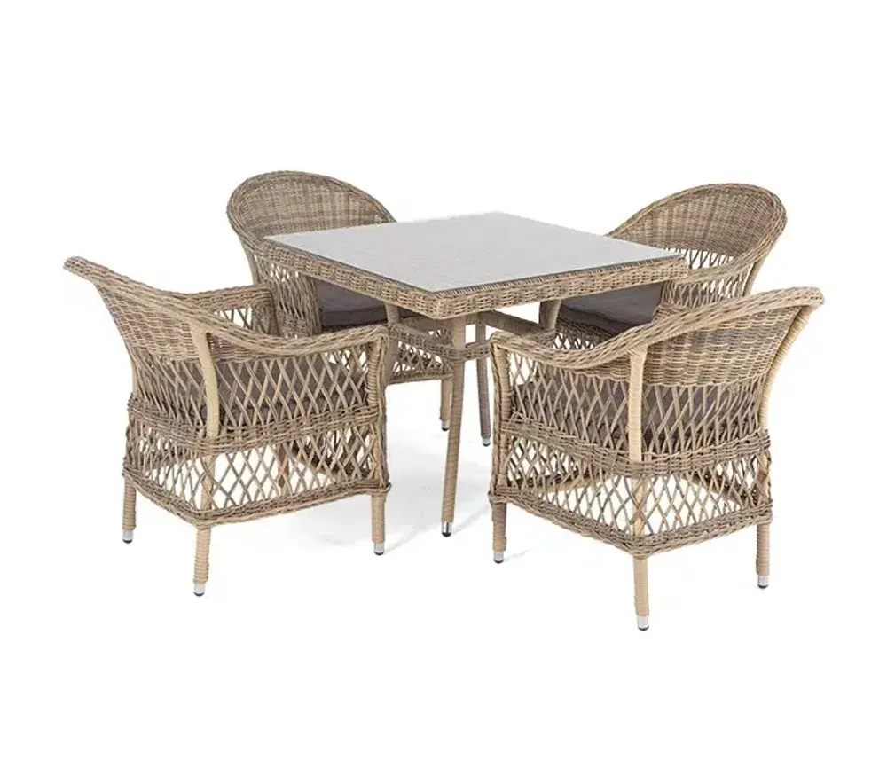 "Сицилия" обеденная группа плетеная, цвет соломенный