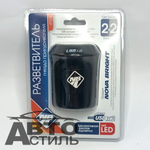 Разветвитель прикуривателя 2гнезда + 2USB в Подстаканник сLEDподсв RED 900mA/КОР/ Nova Bright  47576