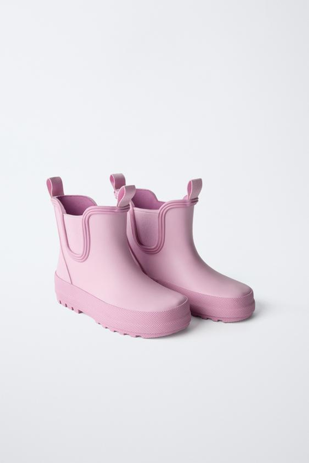 ZARA РЕЗИНОВЫЕ САПОГИ С ЭЛАСТИЧНЫМИ ДЕТАЛЯМИ, РОЗОВЫЙ