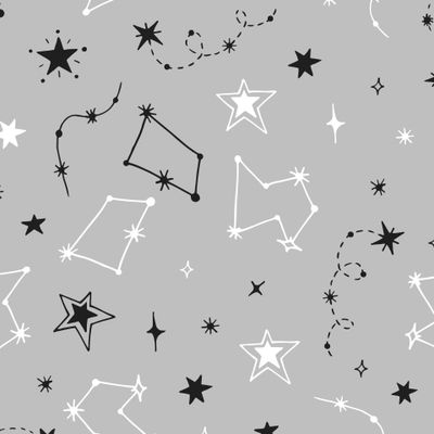 Звездный принт (черные и белые звезды на сером фоне)