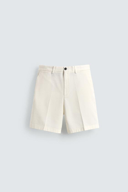 ZARA ШОРТЫ ЧИНОС REGULAR FIT, ЭКРЮ