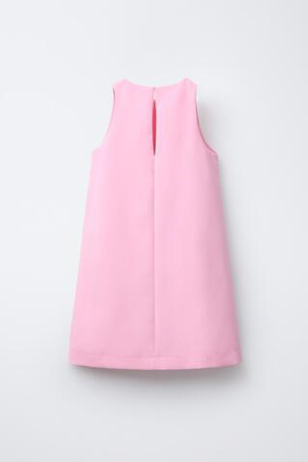 ZARA ПЛАТЬЕ С БАНТАМИ, РОЗОВЫЙ