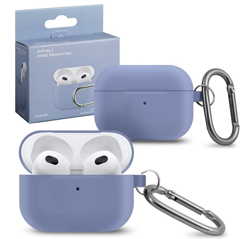 Чехол для APods 3 Hang Silicone (Lavender) с карабином