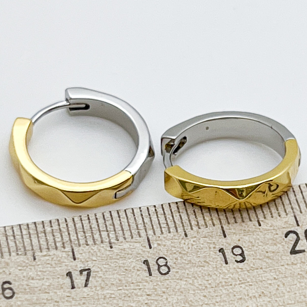 Ювелирные швензы с родиевым покрытием и позолотой, размер 19 мм, цена за пару