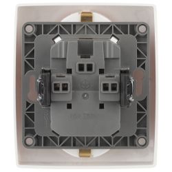 12-2104-01 ЭРА Розетка 2X2P+E Schuko со шторками, 16A-250В, IP20, Эра12, белый | Эра 12 Белый