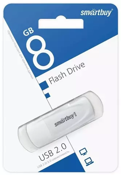 8GB USB Smartbuy Scout White