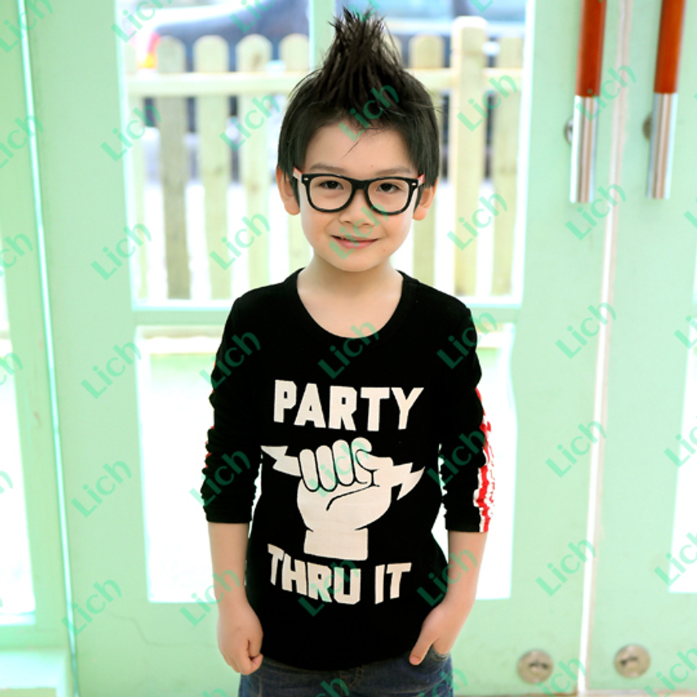 Лонгслив детский с надписью и полосками на рукавах