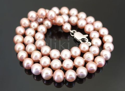 бусы из розового жемчуга 7 мм