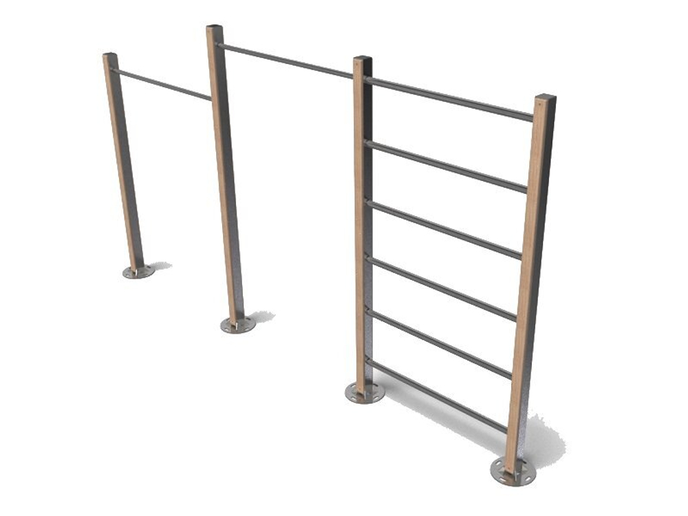 Horizontal Bar турник двойной со шведской стенкой