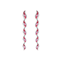 Серьги с Розовыми Сапфирами и Бриллиантами, Эмаль, E0123-81/1