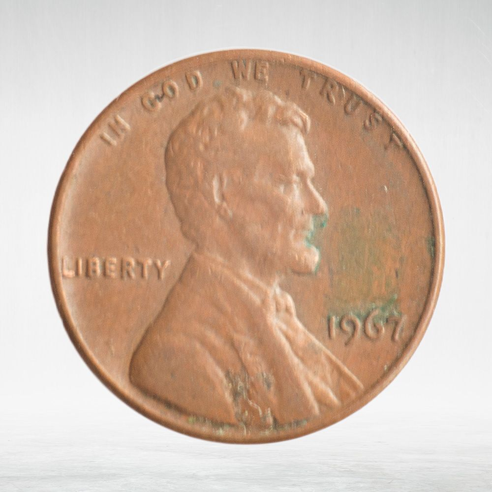 USA, 1 Cent, 1967 - Lincoln Memorial Cent, VF