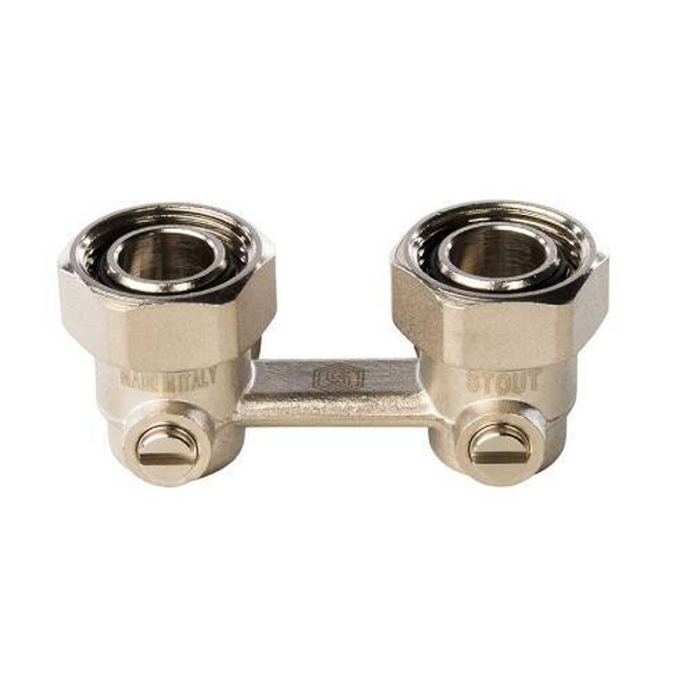 Узел нижнего подключения угловой STOUT - 3/4" (НР/НГ, PN10, Tmax 120°С, для двухтрубной системы)