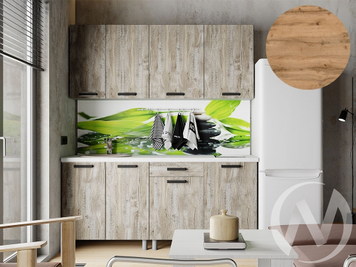 Кухня Элиана 1.8м (корпус белый/дуб юкон) 26мм дуб вотан