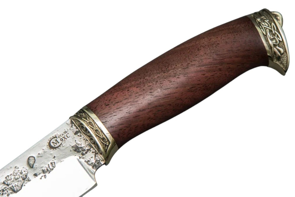 Нож кузница Семина Сокол, кованая сталь 9-ХС, ценные породы