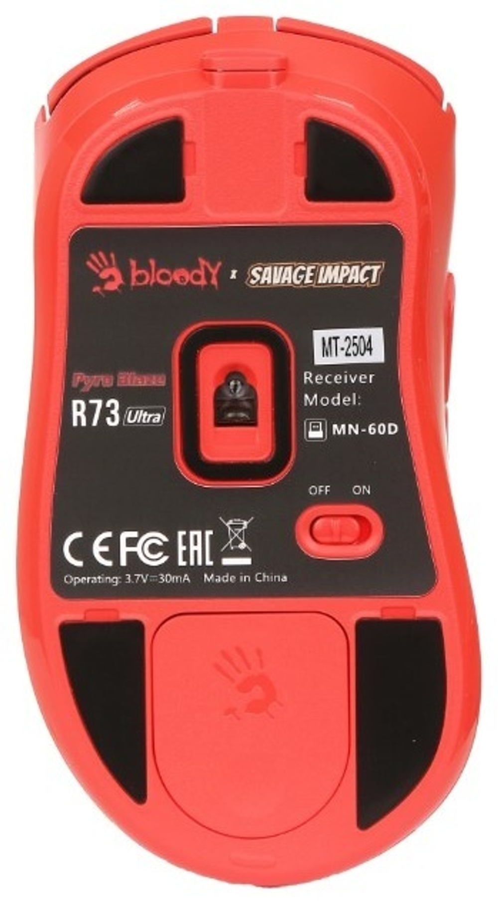 Мышь A4Tech R73 Ultra Pyro Blaze красный