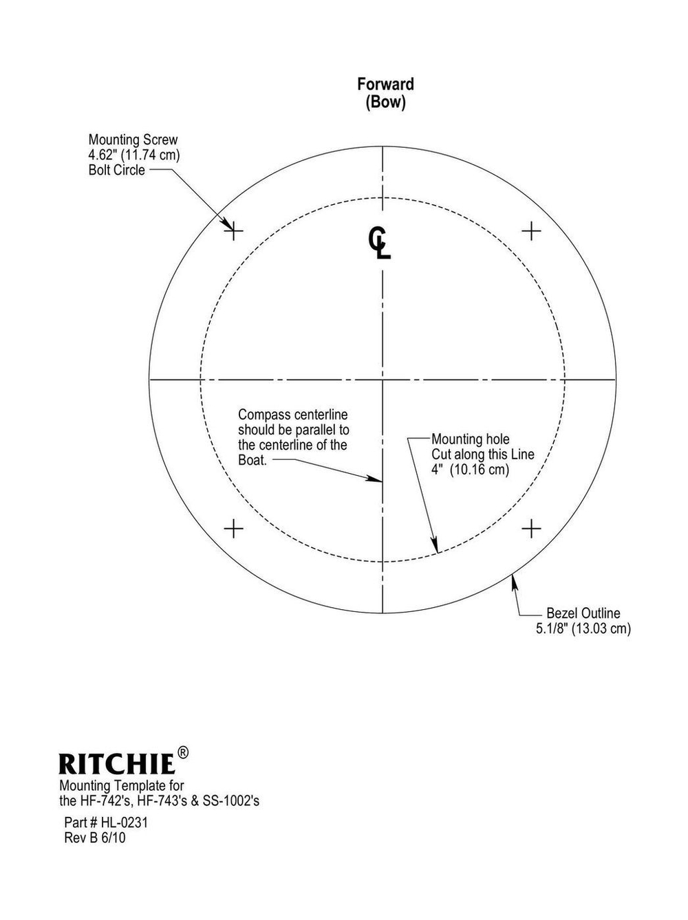 Компас Ritchie SuperSport, белый