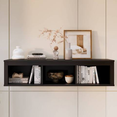 Полка навесная с 3 секциями Хемнэс/Кымор, 148х34х37 см, черный