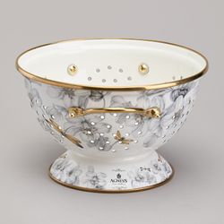 ДУРШЛАГ AGNESS ЭМАЛИРОВАННЫЙ, СЕРИЯ ЯБЛОНЕВЫЙ САД, 20СМ H=14СМ D=20СМ