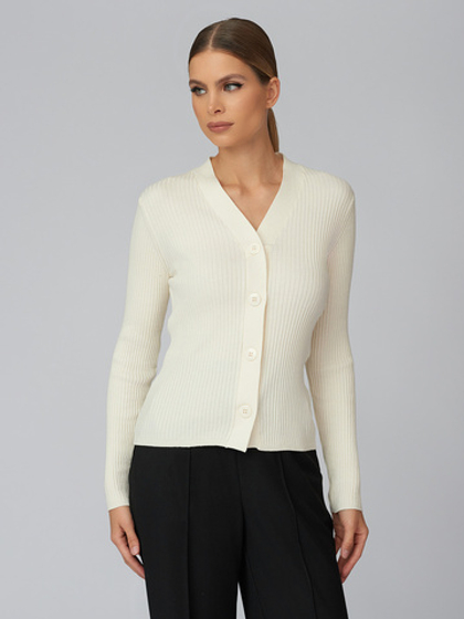 Женский жакет лапша молочный на пуговицах