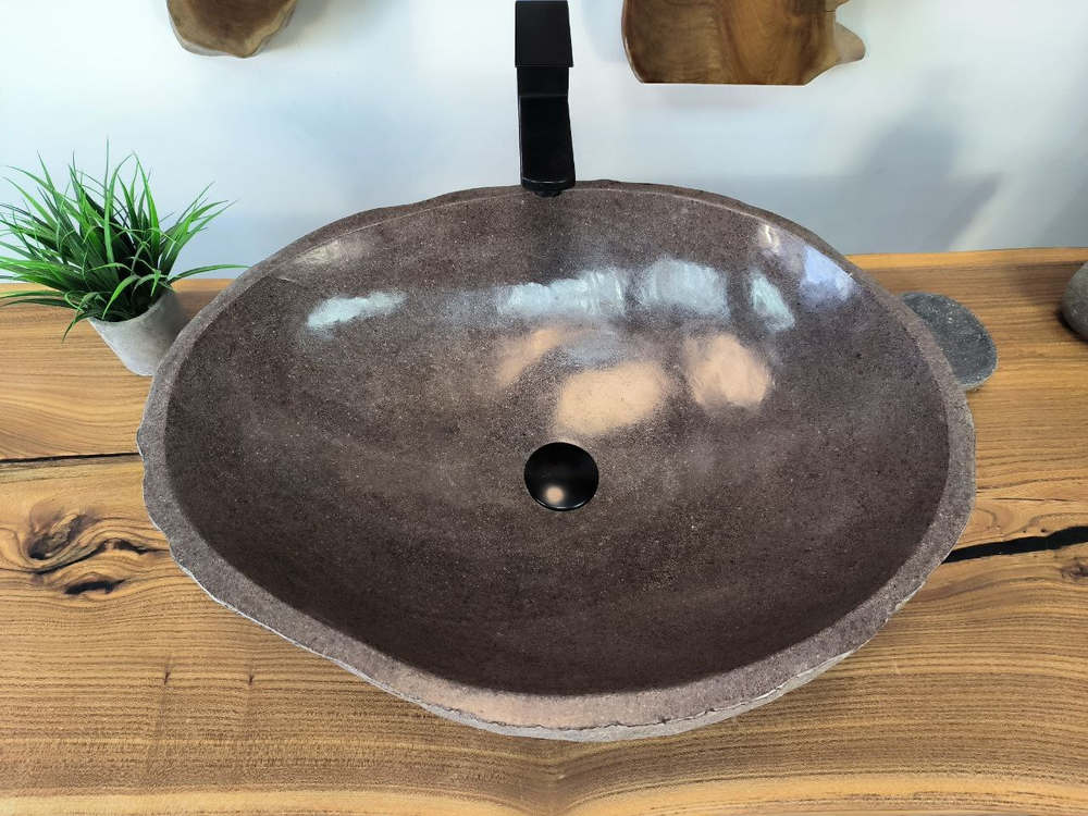Раковина из речного камня RS-65805 62х47х15 из натурального камня
