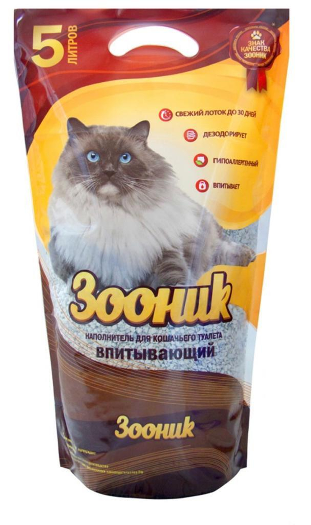 Минеральный наполнитель Зооник для кошачьих туалетов 5 л