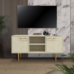 Тумба под ТВ Арт Колор leaves 117см Стайл Голд Серый шелк