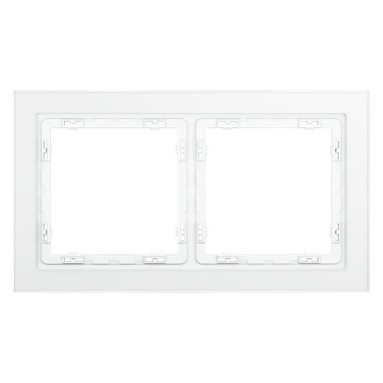 Рамка стеклянная VOLTUM S70 на 2 поста, (белый,матовый,стекло)