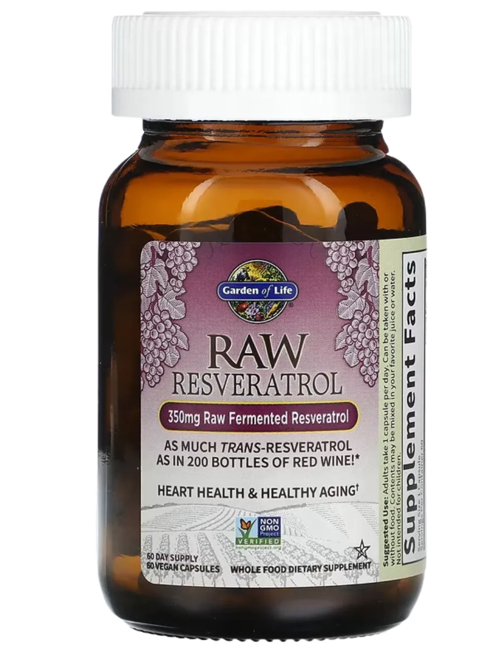 RAW Расвератрол 350 мг 60 капсул