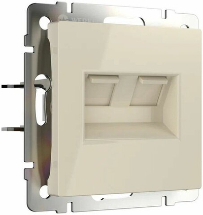 Розетка 2-я RJ-11 + RJ-45 Werkel  слоновая кость