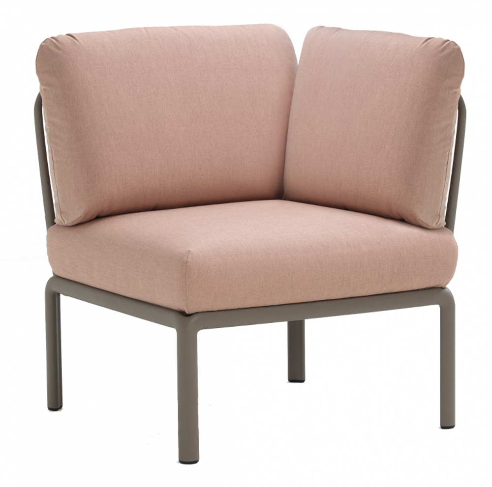 Модуль угловой пластиковый с подушками Nardi Komodo Elemento Angolo, тортора, розовый