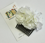 Мини гребень Pankigno Design c белыми цветами