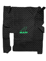 Ковры MAN TGX (автомат, механика) (экокожа, черный, черный кант, зеленая вышивка)
