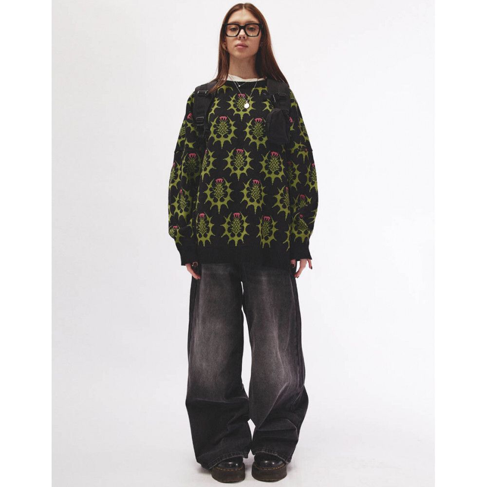 Свитер БИЧ Репей черный / зеленый
