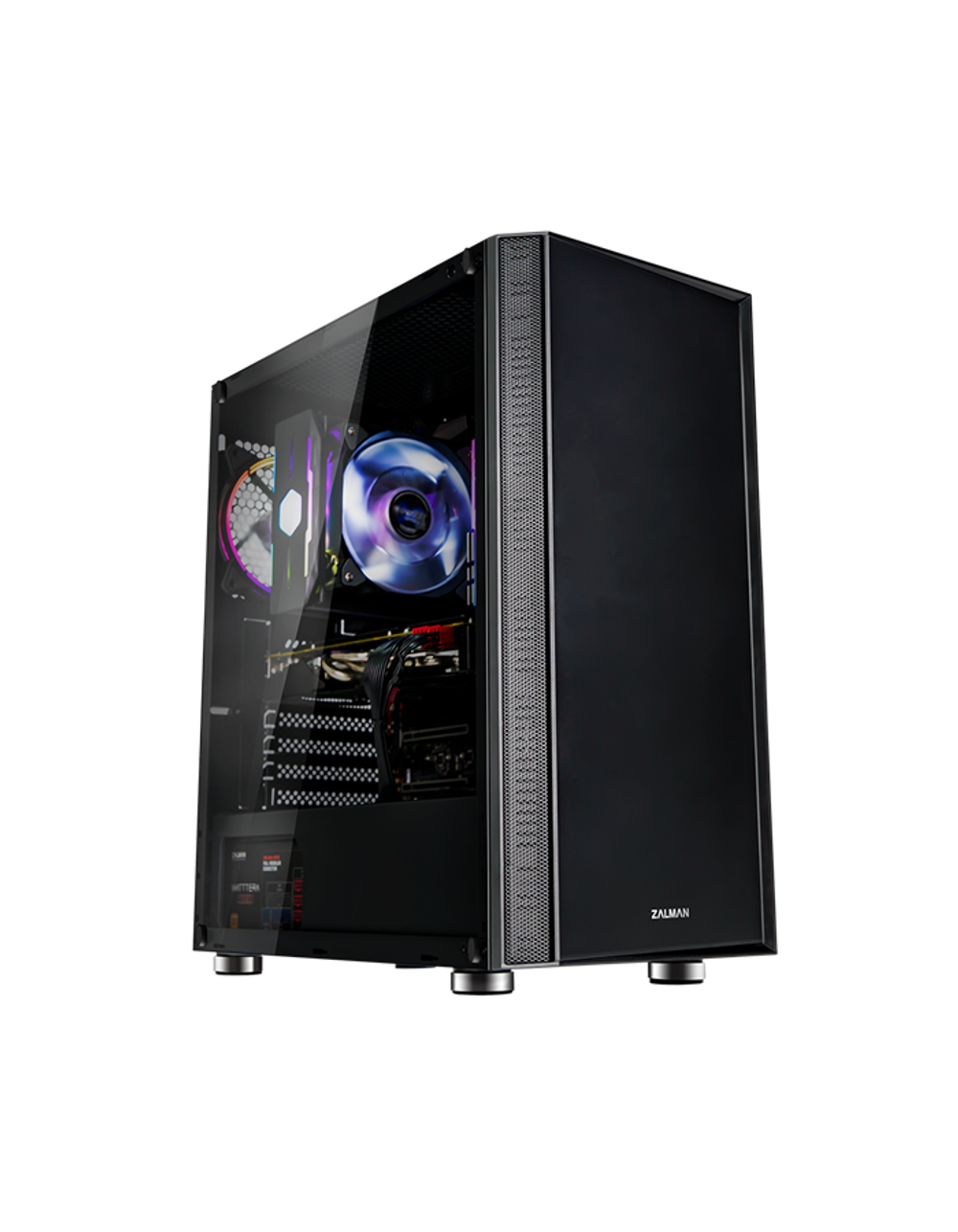 Корпус ZALMAN R2, ATX, BLACK, WINDOW, 2x3.5", 2x2.5", 2xUSB2.0, 1xUSB3.0, RGB FAN CONTROLLER, REAR 1x120mm RGB