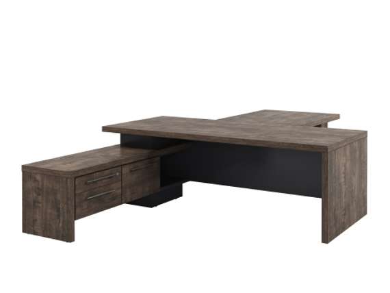 Стол левый 2200х2000х750 с опорной тумбой и брифингом 1150 T-822L.0000-02