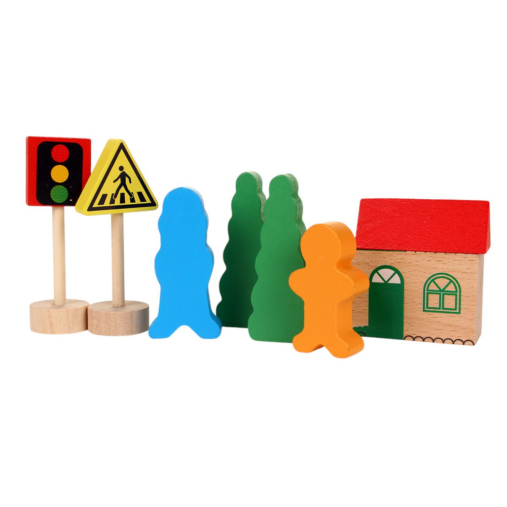 Развивающая игрушка Деревянная дорога 33 эл, коробка C-41885