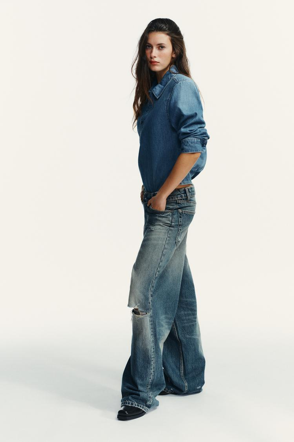 ZARA БОДИ-РУБАШКА С ПОДПЛЕЧНИКАМИ, СИНИЙ