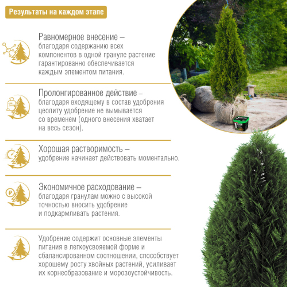 Удобрение BONA FORTE гранулированное пролонгированное Хвойное с биодоступным кремнием, 1 л