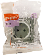 Розетка с заземлением с USB тип C со шторками 16А 250В 1500мА 7,5Вт алюминий ETIKA Legrand