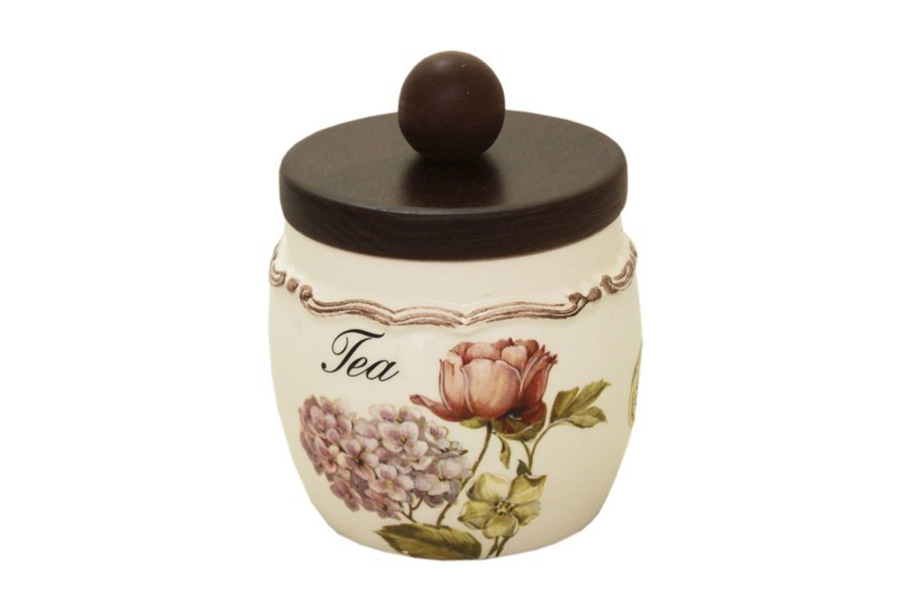Банка для сыпучих продуктов с деревянной крышкой(чай) Сады Флоренции LCS