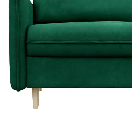 СКАНДИ Диван тканевый прямой изумрудный