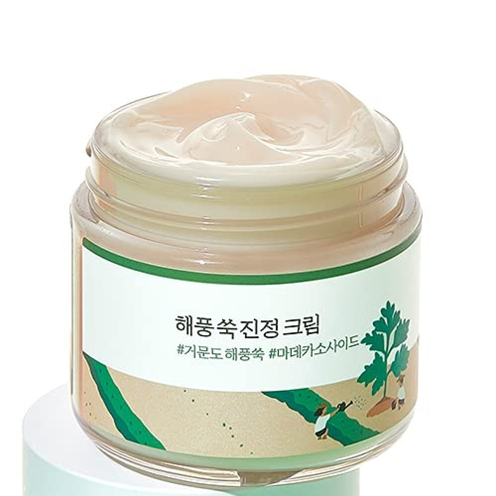 Лёгкий успокаивающий крем с полынью Round Lab Mugwort Calming Cream 80 мл