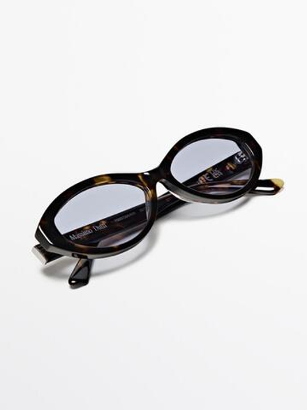 Massimo Dutti Маленькие солнцезащитные очки с линзами, синий