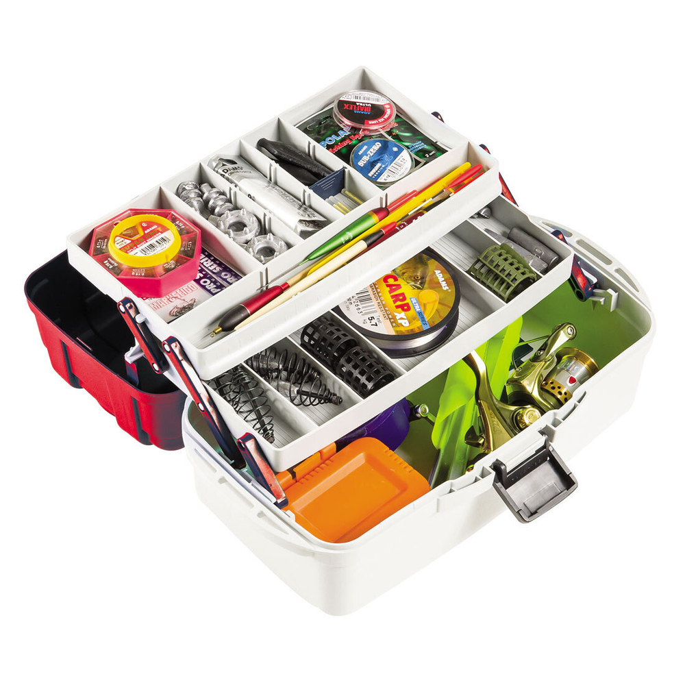 Ящик рыболовный двухполочный для хранения снастей