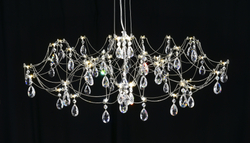 Подвесная люстра светодиодная с пультом и хрустальными подвесками Asfour MyFar Ersilia MR2660-60P-50AD