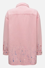 Рубашка джинсовая с принтом разбрызганной краски