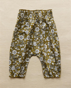 ZARA HOME ДЕТСКИЕ БРЮКИ С ЦВЕТОЧНЫМ ПРИНТОМ, ЗЕЛЕНЫЙ