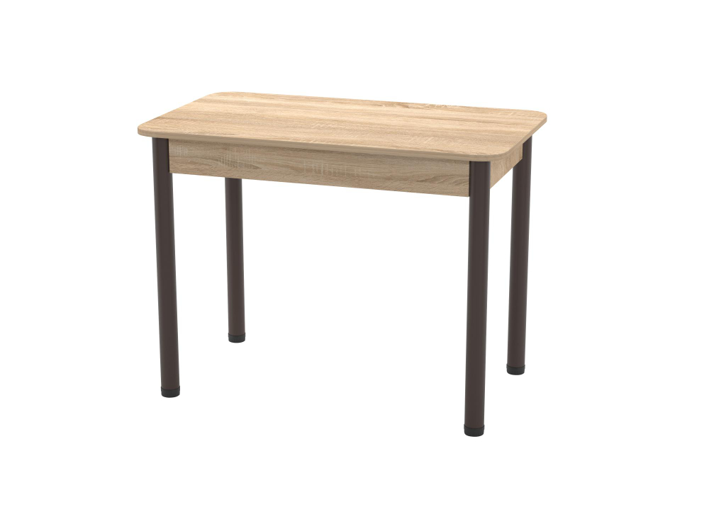 Стол Беседа раздвижной В1, ЛДСП (980*580*300) Дуб Вотан, КРОМКА: дуб вотан / черный/ЛДСП Бодега тем