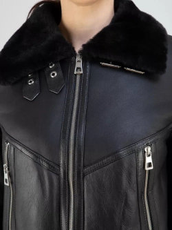 Дубленка зимняя натуральная короткая пилот авиатор