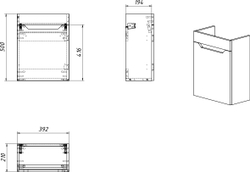 Тумба под раковину без столешницы DIWO Архангельск 40 подвесная, дуб сонома 1